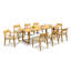 6 Seats 7 Pcs Grade-A Teak Wood Dining Set: 98" Sema Rectangle Table And 6 Amilo Stacking Chairs (2 Arm & 4 Armless Chairs) #11AM3202-775889004