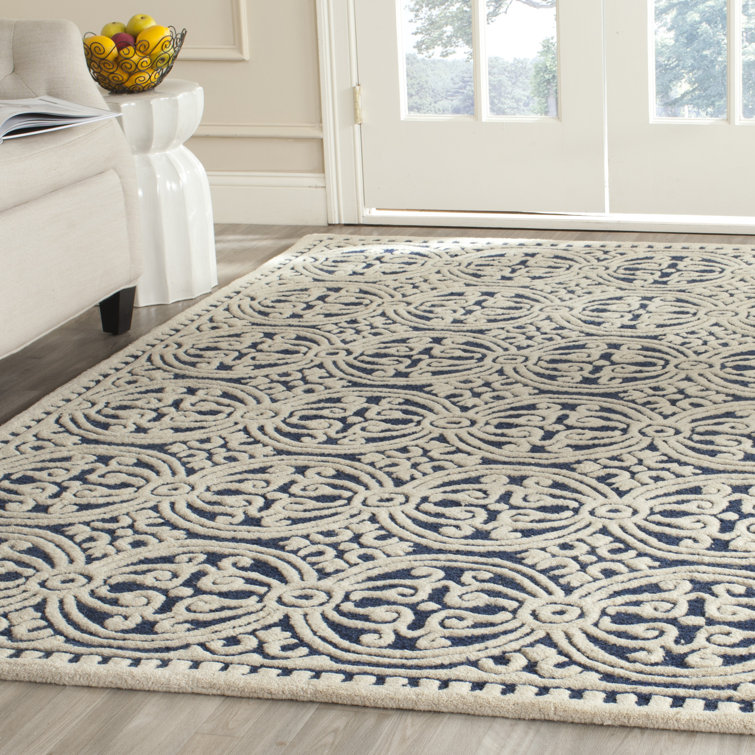 McQuitty Damask Wool Hand Woven Area Rug