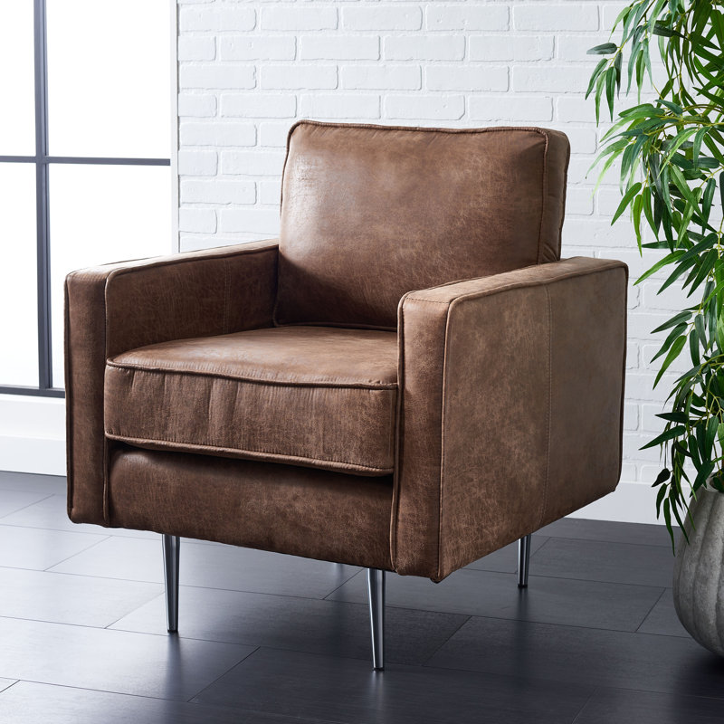 Fenske Faux Leather Armchair, Silver