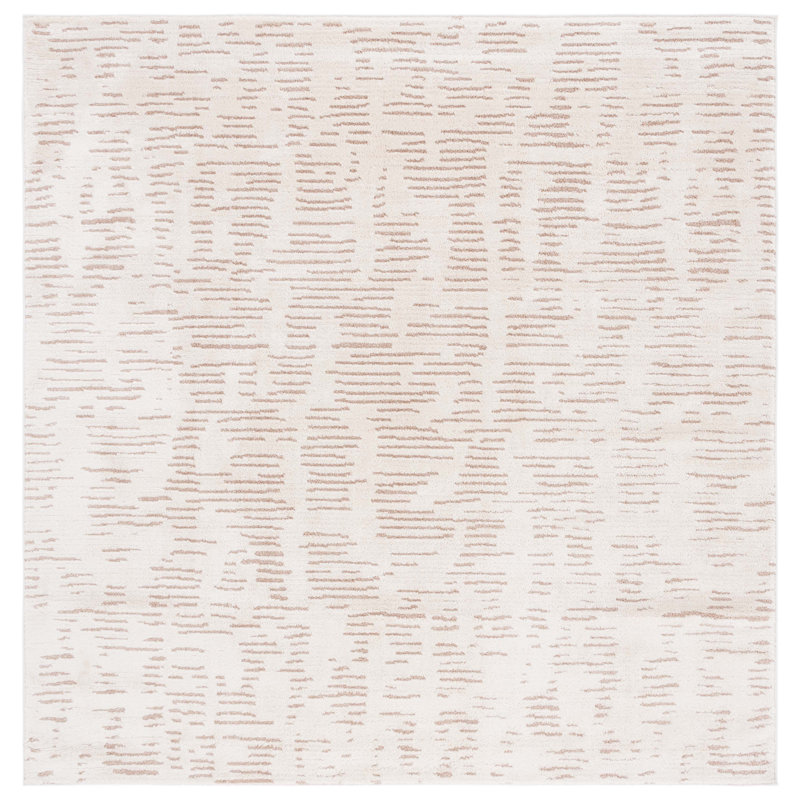 Alurd Machine Woven Ivory/Beige Rug, Square 201cm
