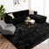 Soft Fluffy Black Faux Sheepskin Area Rug