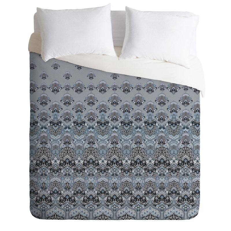 Ensemble de housse de couette Aimee St Hill Blooms, Housse de couette pour très grand lit et 2 très , Gris