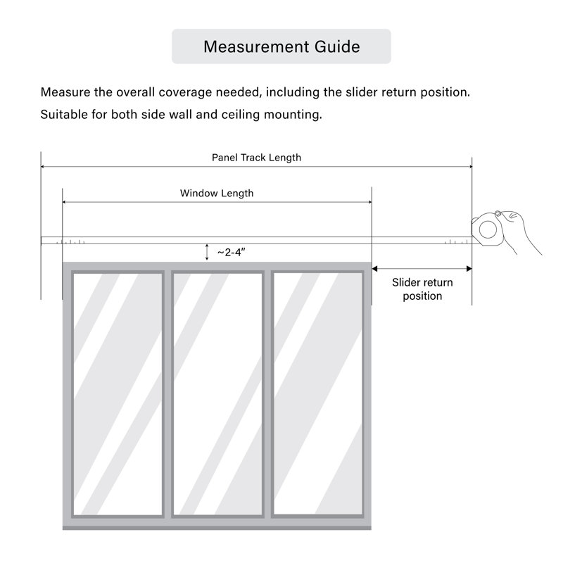 Semi-Sheer Macadamia, Cornsilk Single Rail Extendable Panel Track 94"H, Panel width 23.5", 88"W x 94"L