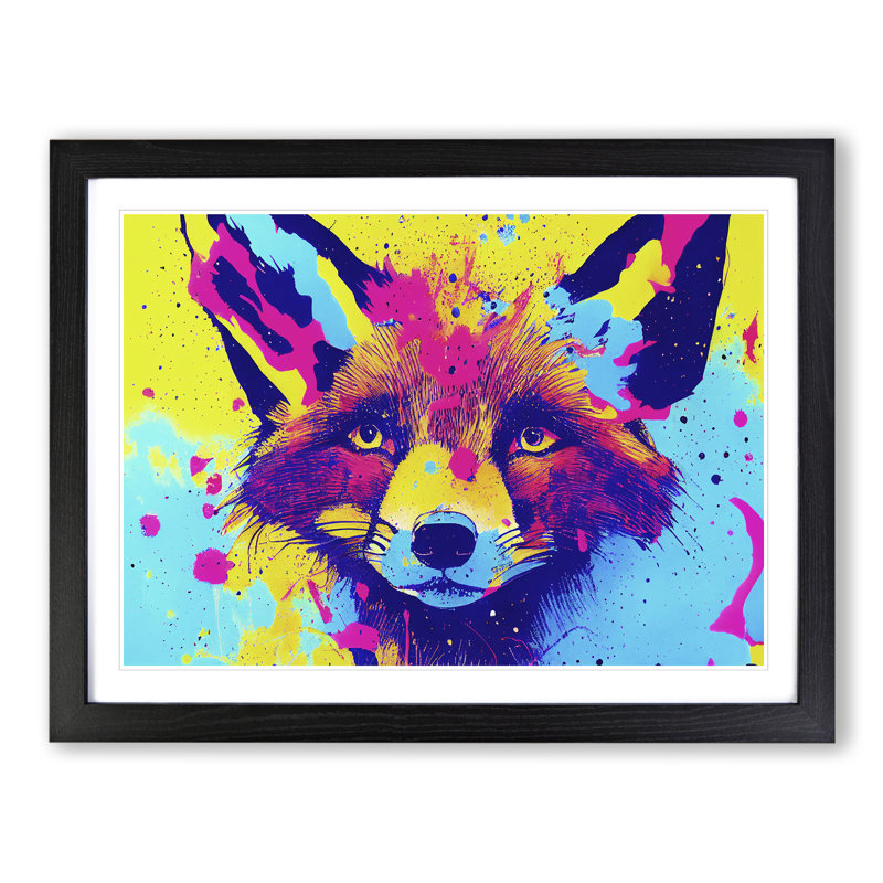 Fox Splashed Vol.3 Abstract - Single Picture Frame Print, Black, 25cm H x 34cm W x 2cm D