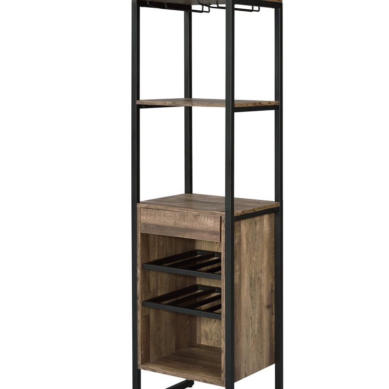 Narik Weathered Oak Finish Wine Rack