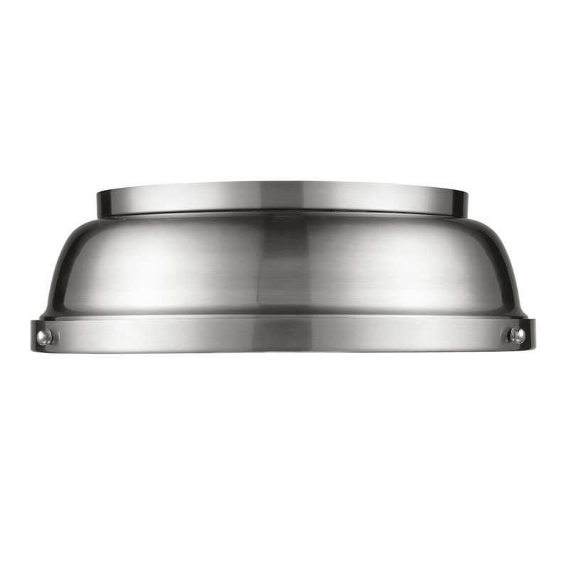 Pewter Dome Steel 2-Light Flush Mount Ceiling Fixture