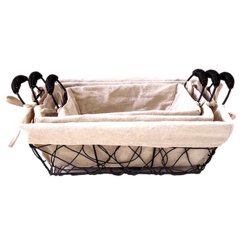 Ensemble de paniers 3 pièces, 1, H 5 po x l 14 po x P 10 po