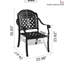 Chaise de patio de 4 coussins rouges en aluminium moulé, motifs magnifiquement pétales, finition haute température, sièges confortables avec design ergonomique, option de rangement empilable, toutes saisons