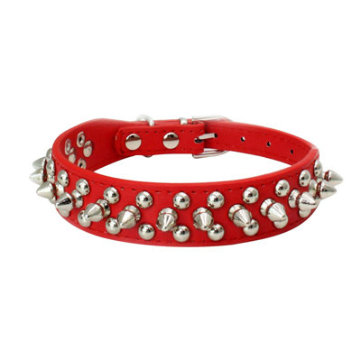Rivet collar Leather Round Defence Pet Collar Cold Nail Bullet Dog Collar Punk Style