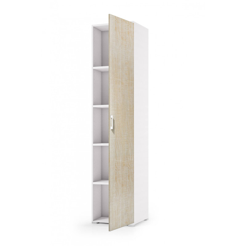 Gurubaksh 2 Door Manufactured Wood Wardrobe, Oak/White