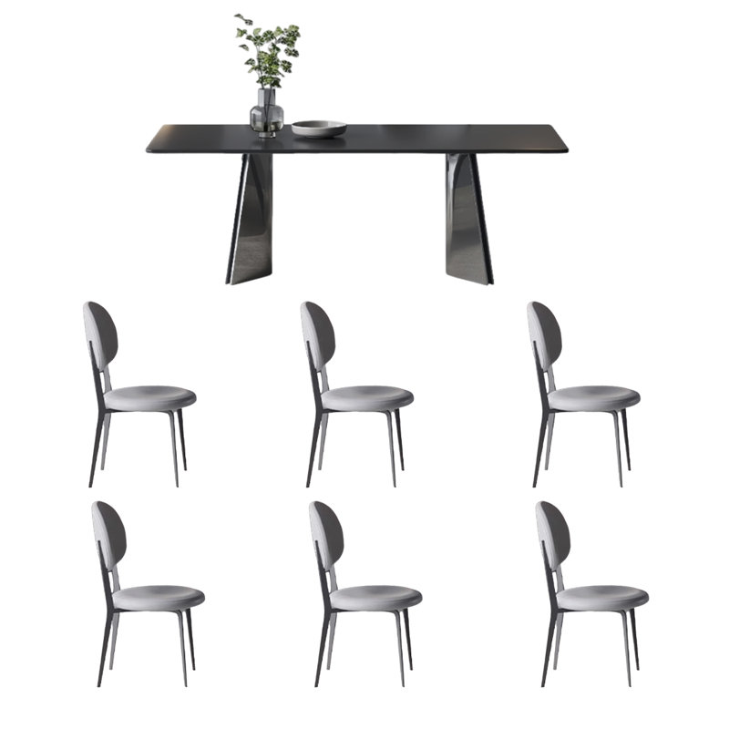 High-end light luxury dining table and chair, 29.5"H x 86.6"L x 43.3"W