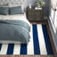 Tapis rayé bleu / blanc tissé à plat à la main Jonathon-89486410
