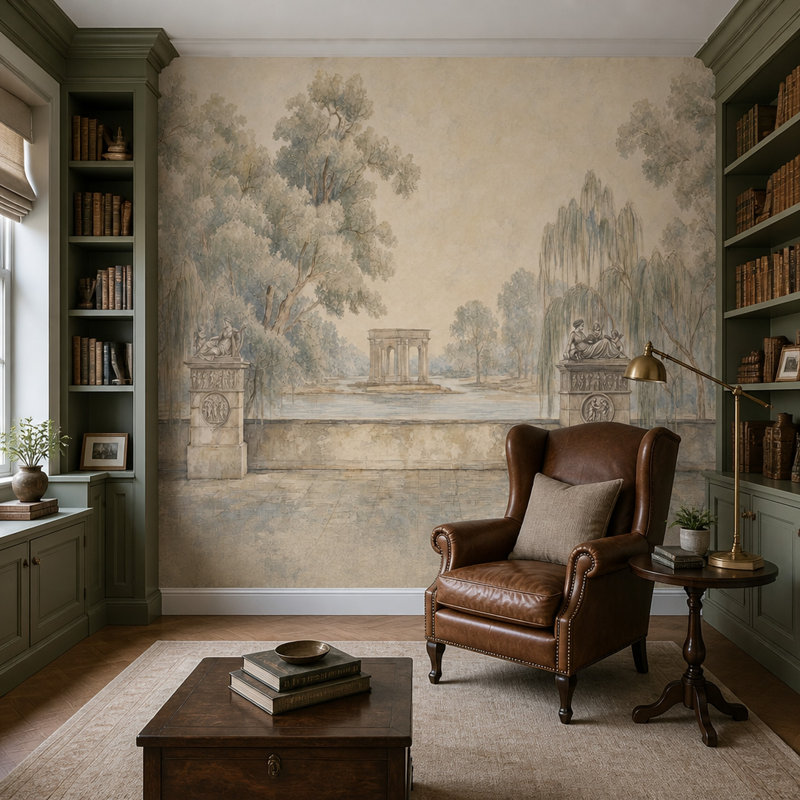 Papier peint en pierre avec ruines classiques et décoration murale pastorale amovible, 200 po x 120 po, Non tissé
