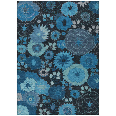 Machine Washable Indoor/Outdoor Chantille ACN2295 Floral Rug