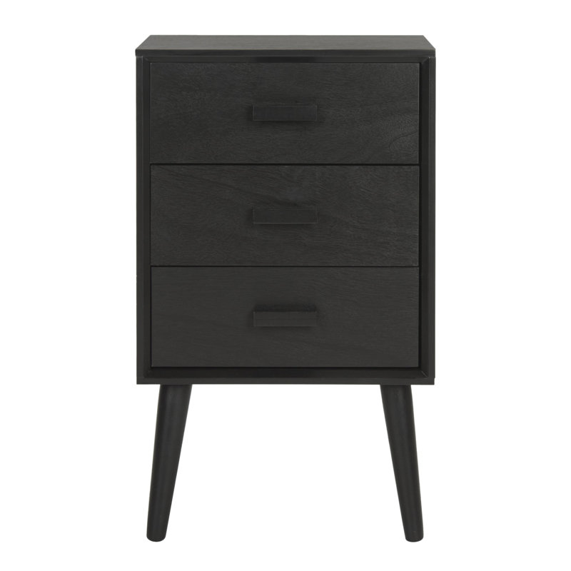 Commode à 3 tiroirs Dannel, Noir