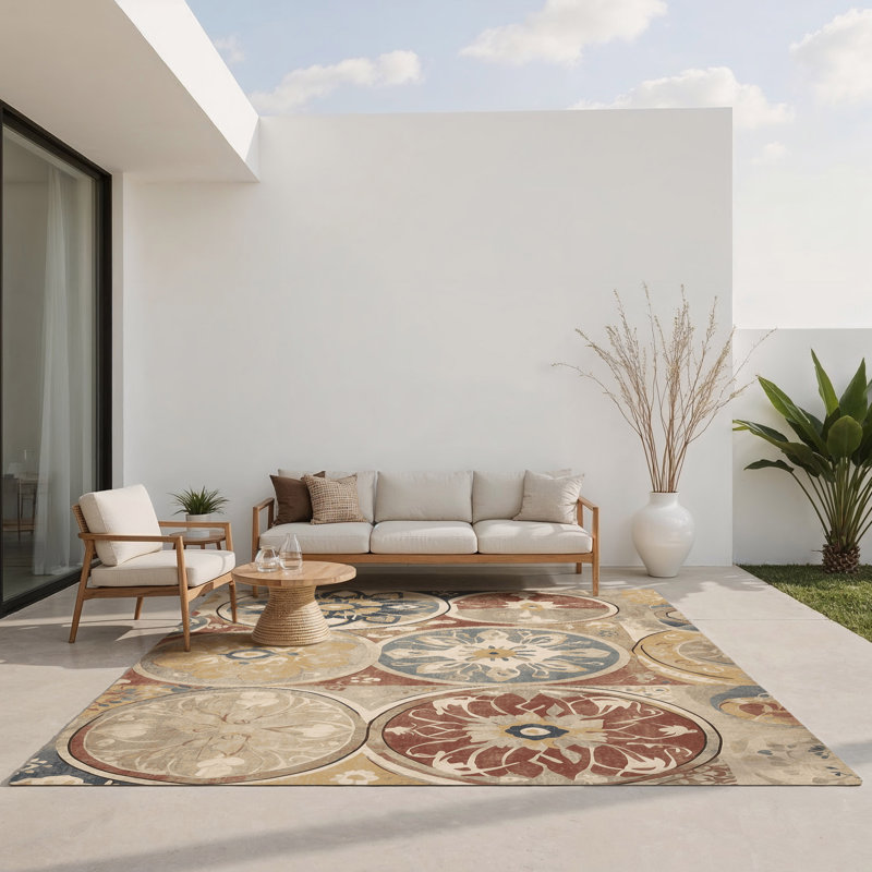 Groovy Line Indoor And Outdoor Area Rug, Rectangle 8' x 10'