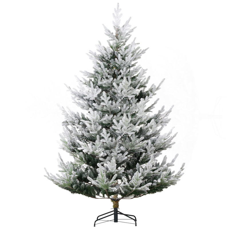 Arbre de Noël artificiel 7,5 pi, arbre de Noël à charnière en pin avec 1218 branches réalistes, base en acier, ouverture automatique, vert