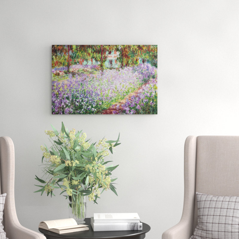 Irises In Monets Garden by Claude Monet - Wrapped Canvas, 50cm H x 76cm W