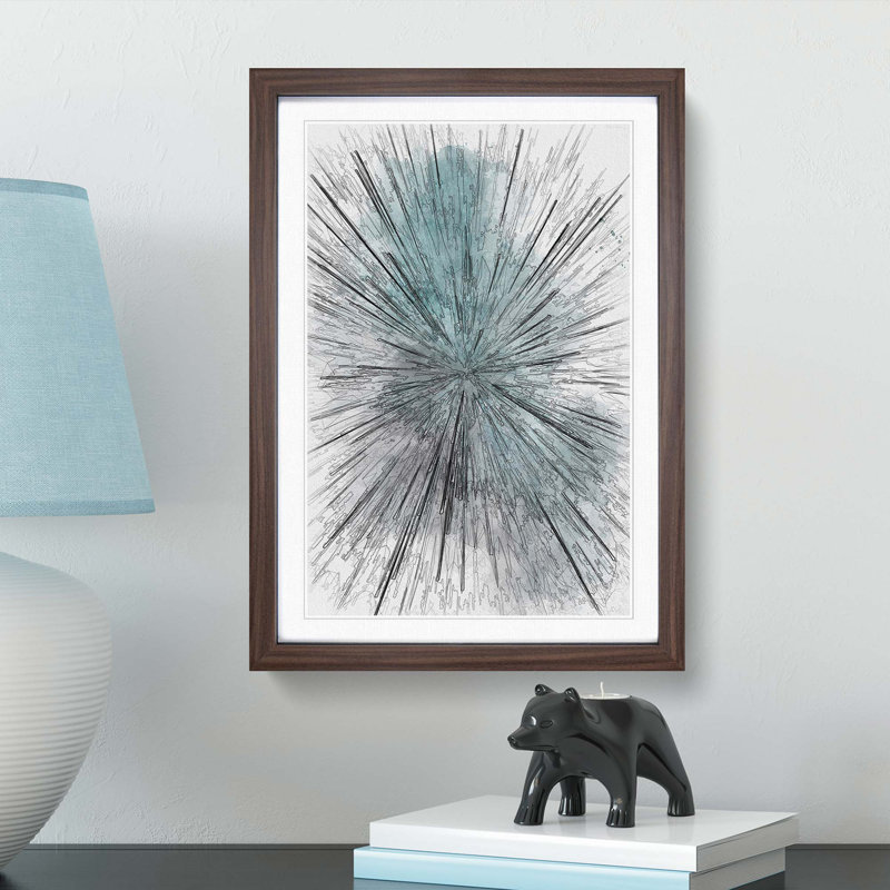 Explosion of Light in Abstract - Picture Frame Graphic Art Print, Walnut Framed, 36cm H x 27cm W x 2cm D