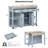 Kitchen Island with Extendable Table, 2 Drawers and 2 Cabinets-1454457875