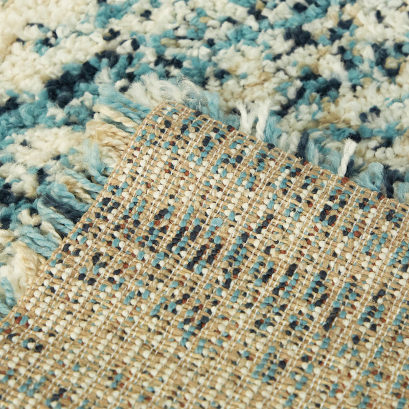 Tapis bleu sarcelle Loudres, Rectangle 4 pi 4 po x 6 pi