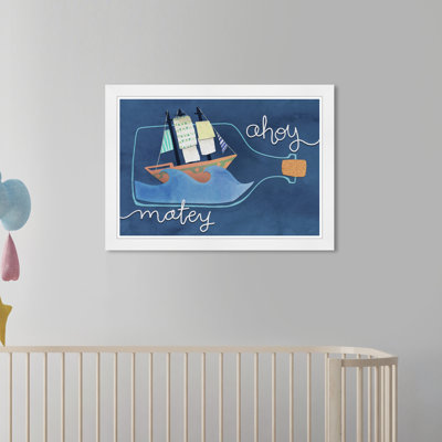 «Ahoy Matey Ship In Bottle», art encadré