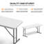 Table pliante étroite 4 pi ， Blanc-121100049-121100052