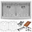 Verona 36" L x 21" W Double Basin Farmhouse/Apron Kitchen Sink