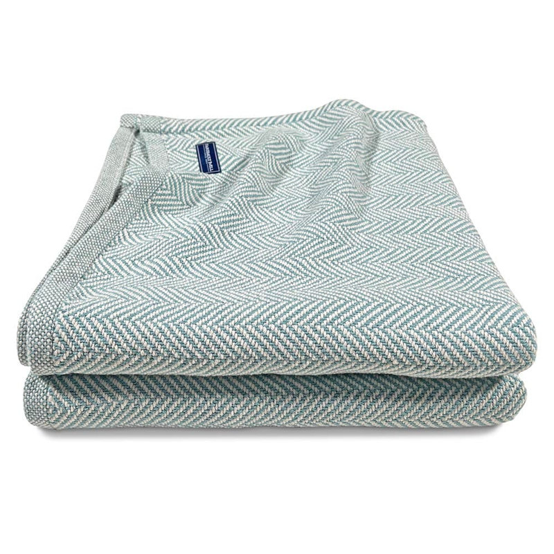 Penobscot Cotton Blanket, 72" x 96", Teal