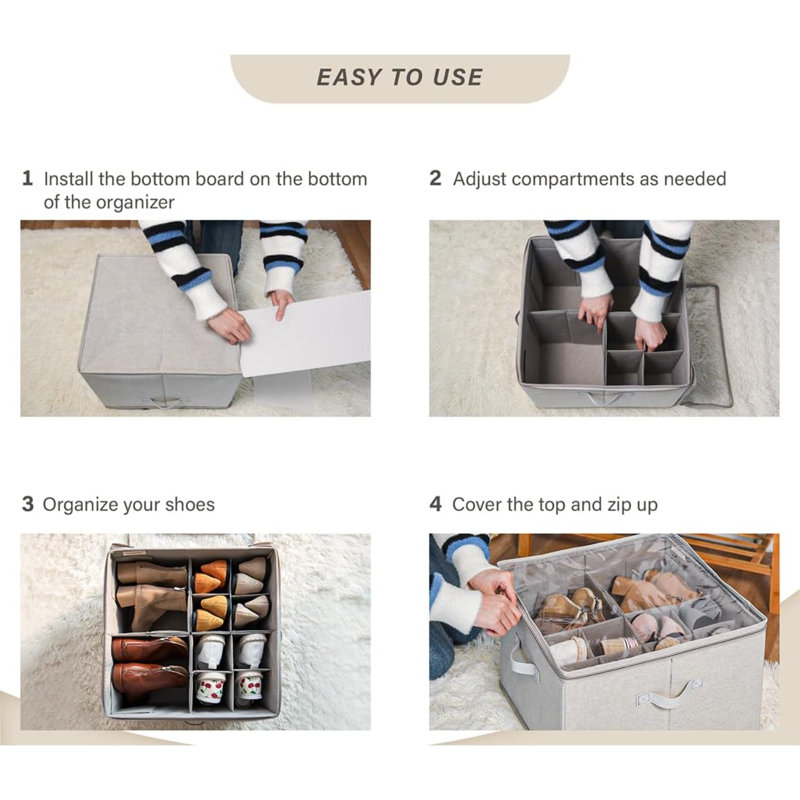 16 Pair Stackable Shoe Storage Box