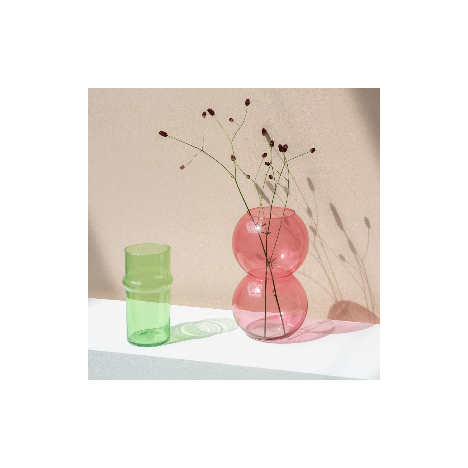 Geri 10.65'' Glass Table Vase, Pink