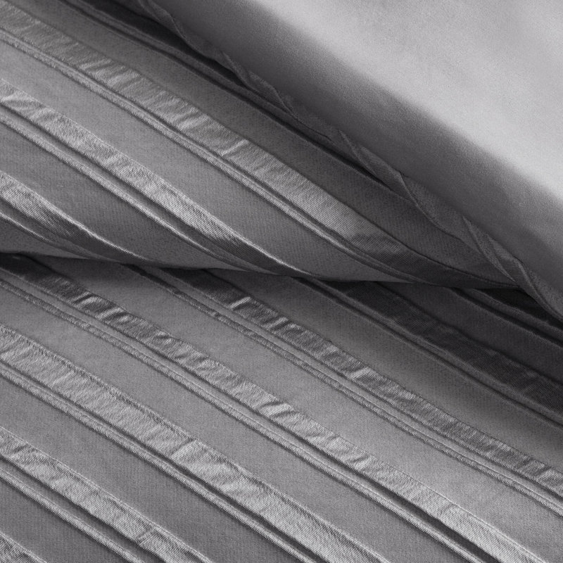 Édredon de luxe gris 7 pièces, conception diagonale, point de couture - rembourrage toutes saisons, style transitionnel