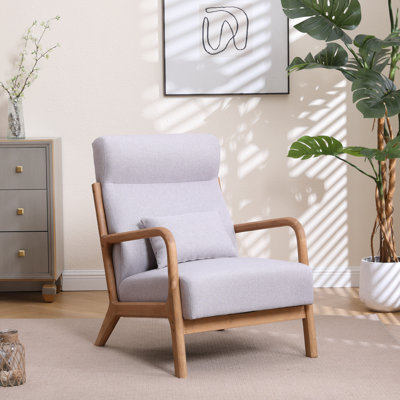 Ayyash 26'' Wide Transitional Traditional Upholstered Accent Chair with Lumbar Pillow