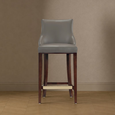 Tabouret de bar en cuir de hêtre Shubert