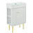 21.6" White Bathroom Vanity, Combo Cabinet, Single Ceramic Sink, Left Side Storage