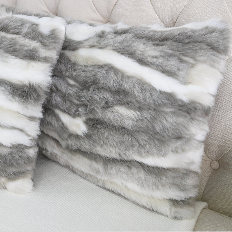 Abstract Rectangular Cushion Cover, Grey