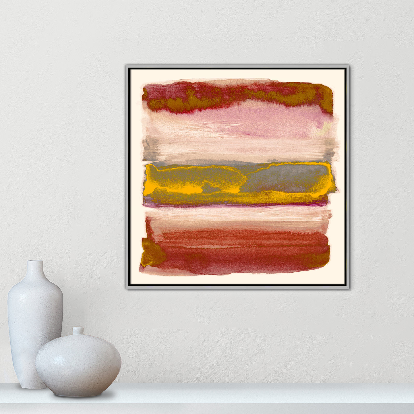 Yellow Sky II Print by Nan, Silver, 31.5" H x 31.5" W