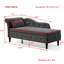 Chaise longue de rangement en velours gris pour chambre et bureau