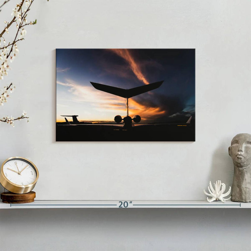 Mehar Private Jet Silhouette, 8" H x 12" W