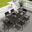 Ensemble repas d'extérieur 7 pièces Nika, en alliage d'aluminium, adapté aux rassemblements de patio-124583510-124583509
