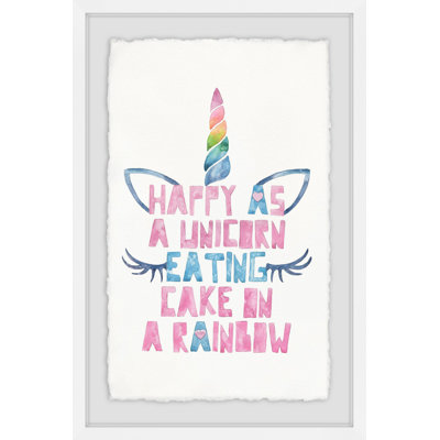 Happy as a Unicorn Eating Framed Print
