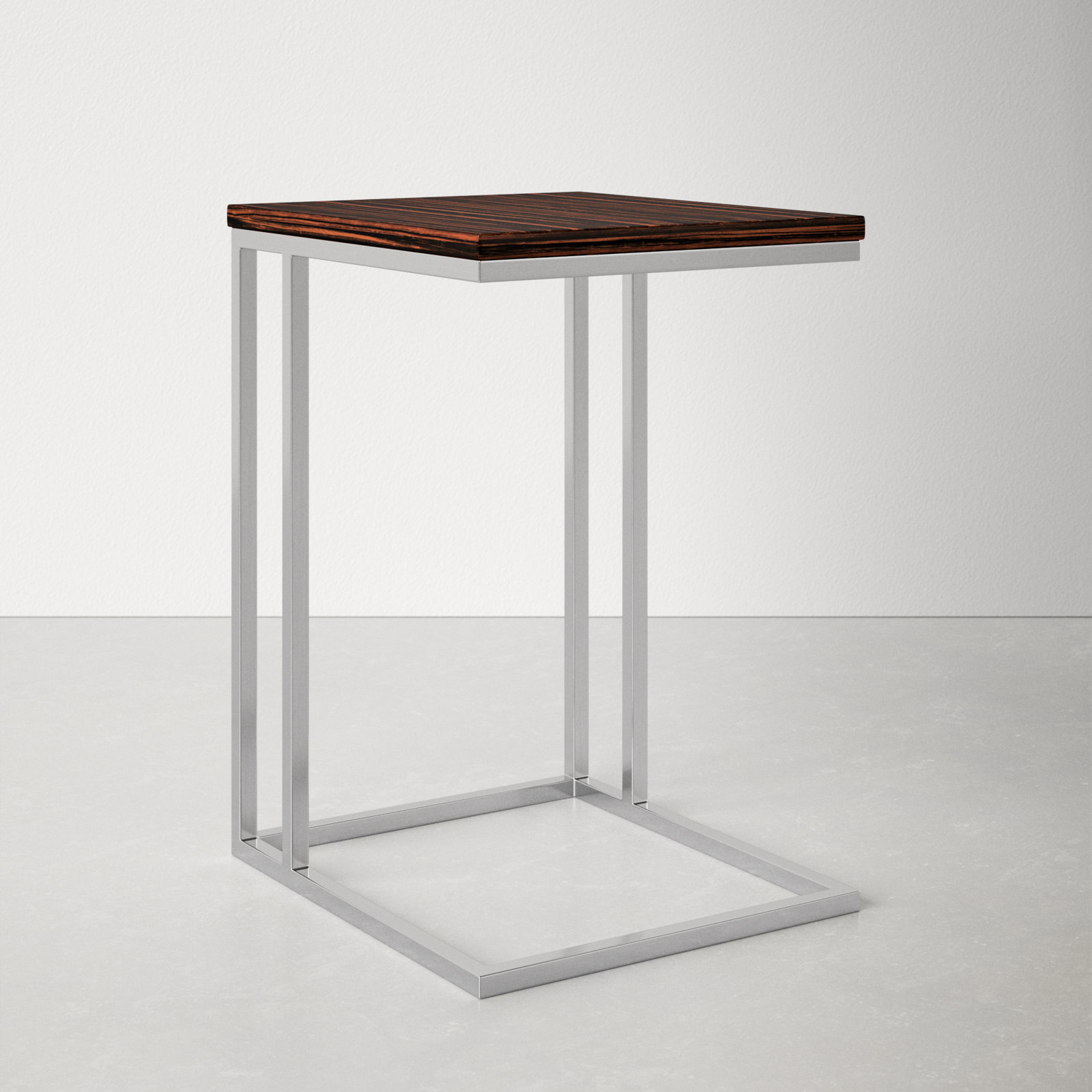 Hampshire End Table, Ebony Top/Silver Base