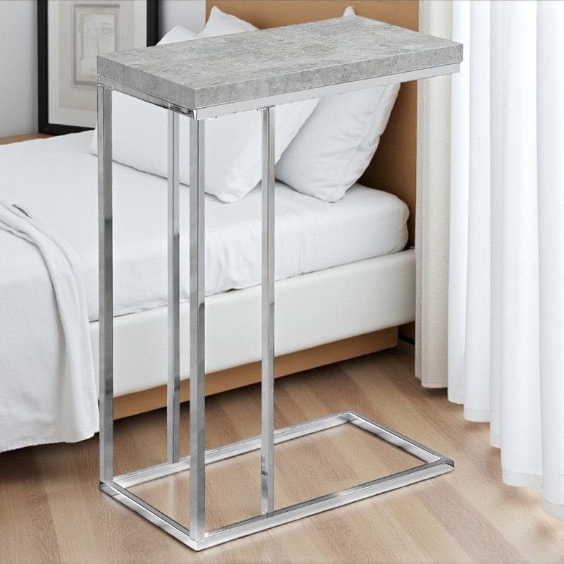Donohue End Table, Gray/Silver