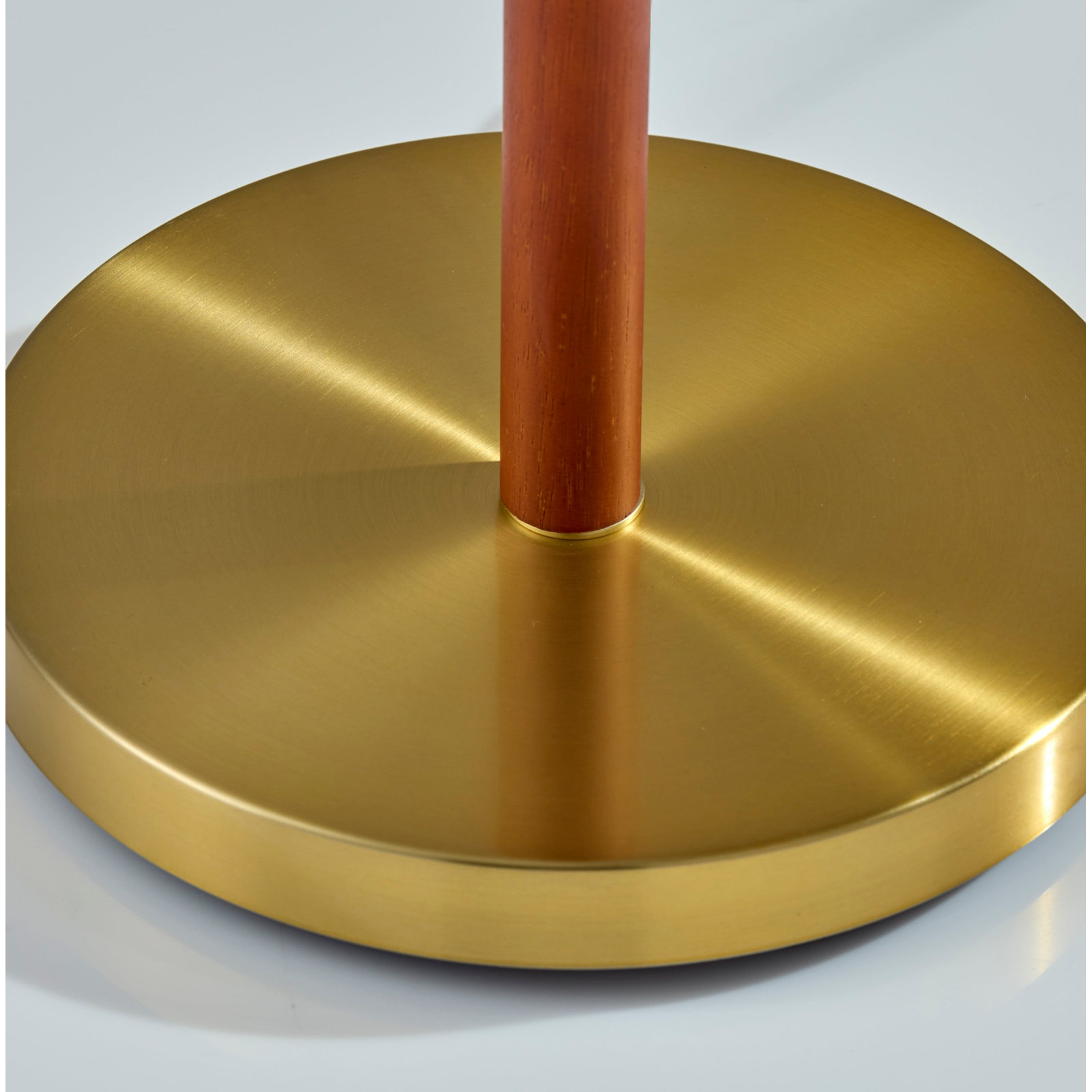 Adaire 58'' Brass an Walnut Traditional Floor Lamp