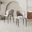 Modern Dining Table Chairs, Faux Leather, Light Grey, 2Pieces,Not Assembled Need