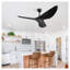 Ventilateur de plafond noir 52 pouces avec télécommande - Moteur à courant continu réversible écoénergétique, 6 réglages de vitesse pour la chambre à coucher, le salon et le bureau