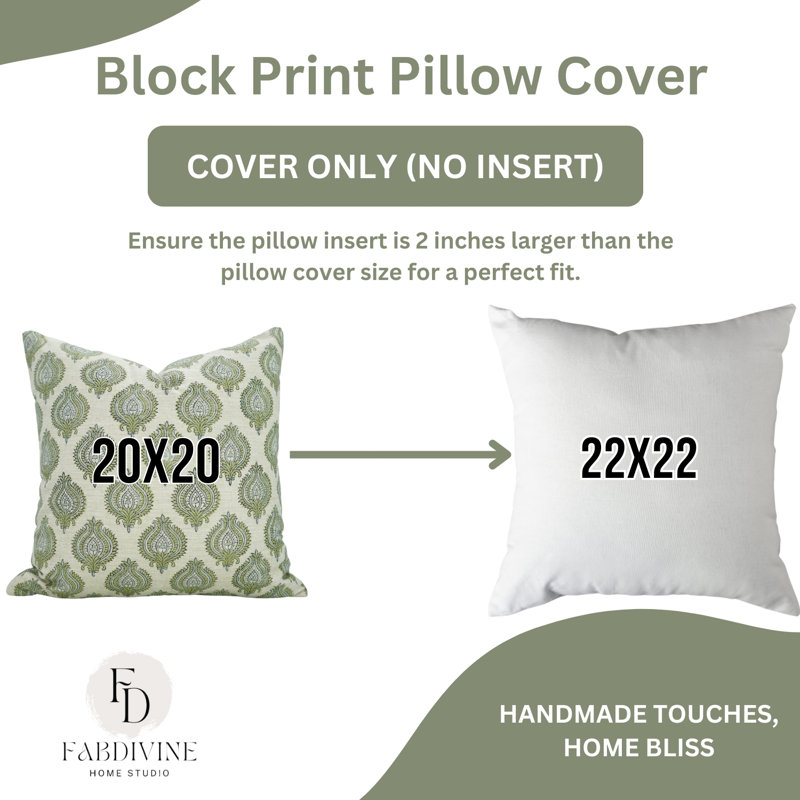 Housse de coussin décoratif Fabividine Uday taille coussin décoratif en lin naturel - 20 x 20 pouces, H 20 po x l 20 po