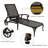 Cast Aluminum Outdoor Chaise Lounge Chair With Wheels And Cushion