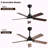 42 Inch Modern Ceiling Fan With LED Light 5 Blades Remote Control Reversible DC Motor Black For Bedroom-2140499120-2140499125