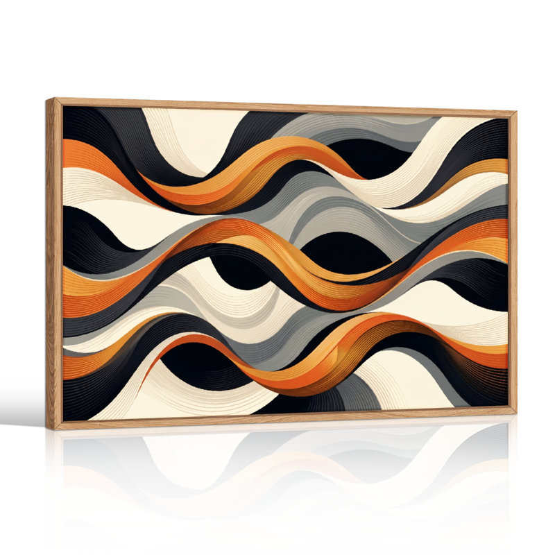 Ensemble de 1 tableau sur toile à lignes ondulées, 28"H x 40"W, Natural